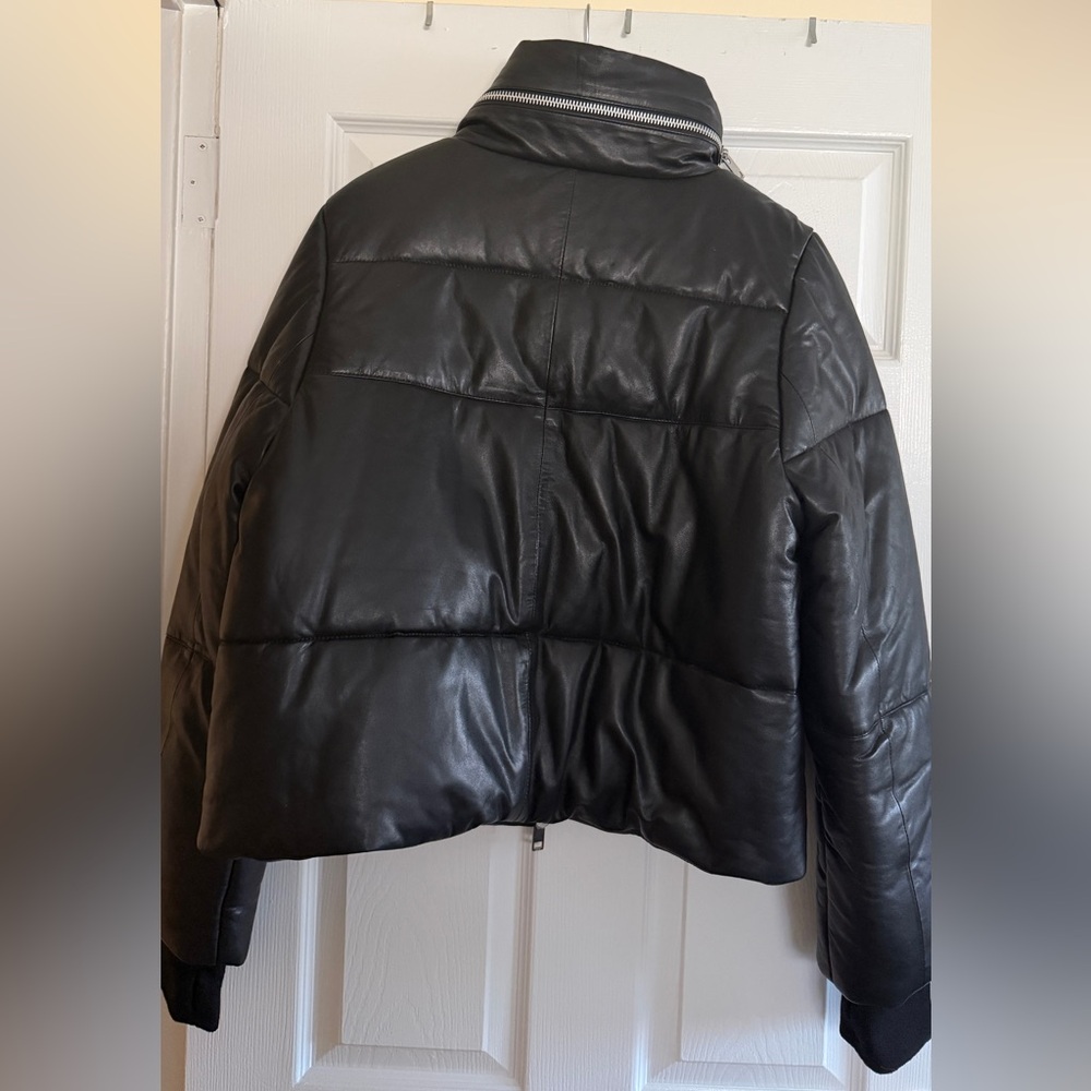 Walter Baker Edwina Leather Puffer Jacket, Black View 5